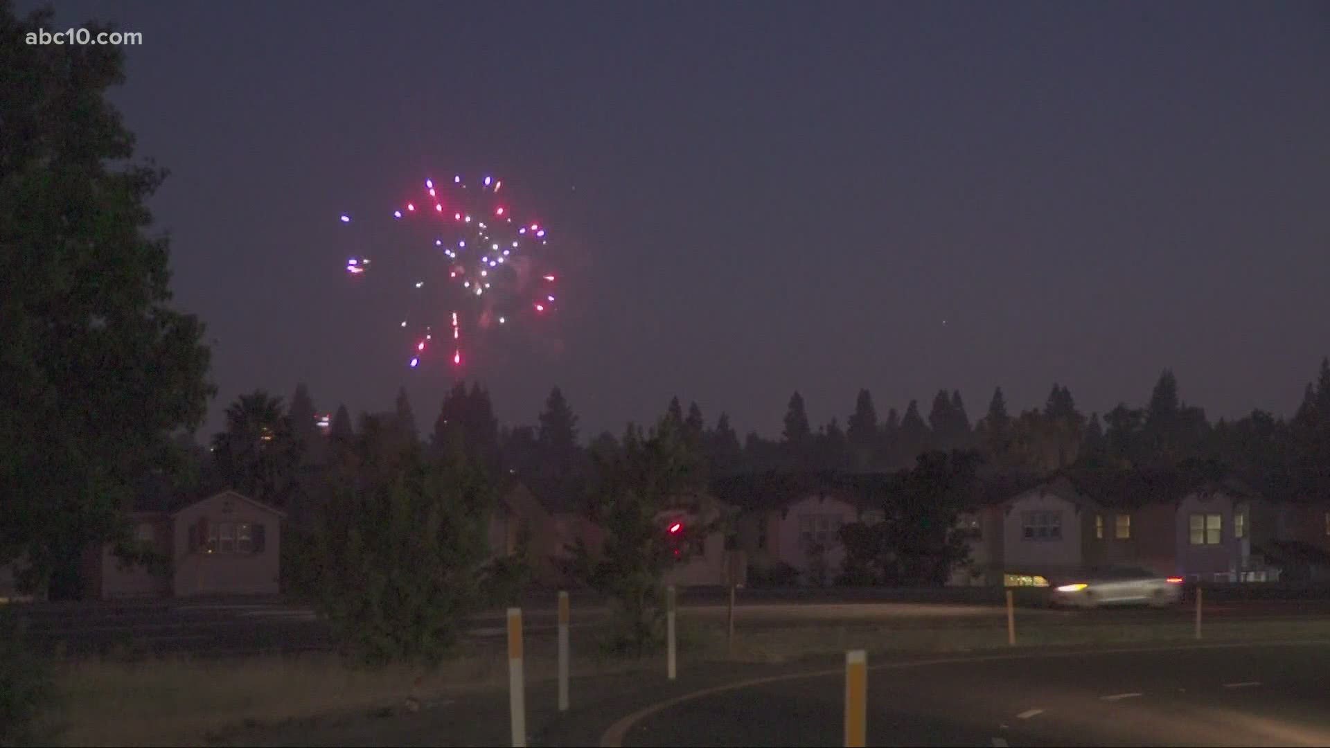 Despite the threat of fines, amateurs shot off rockets in several Sacramento neighborhoods.