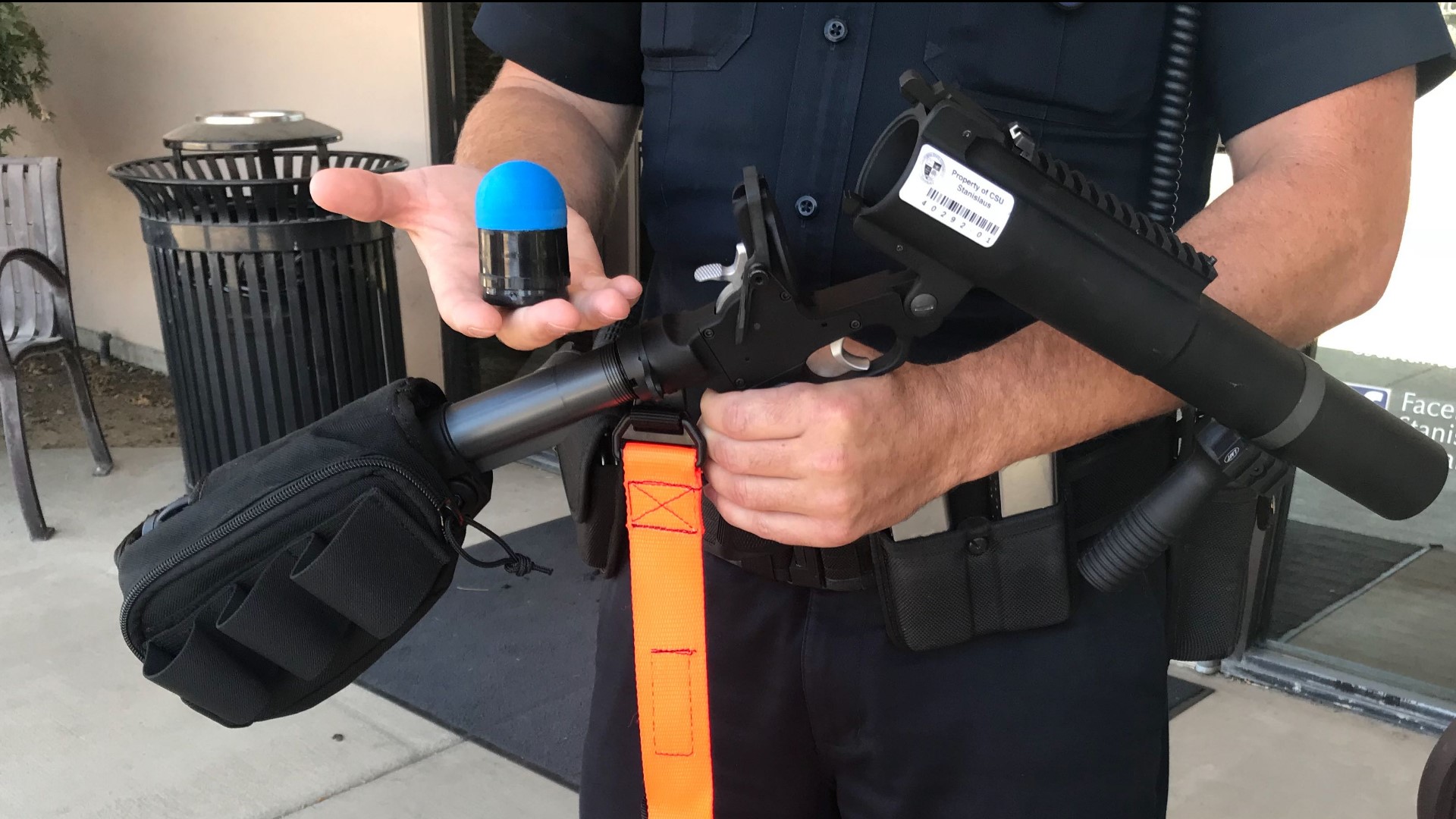 Police hope the launchers will create "time and space" during an altercation, aspects that would allow officers to communicate before considering lethal force.