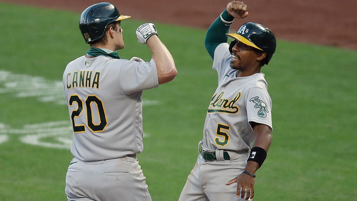 A's do it again: Canha's 3-run HR in 9th beats Giants 7-6 - The San Diego  Union-Tribune