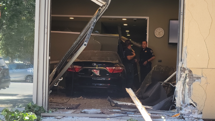 How many times a day do cars crash into buildings?