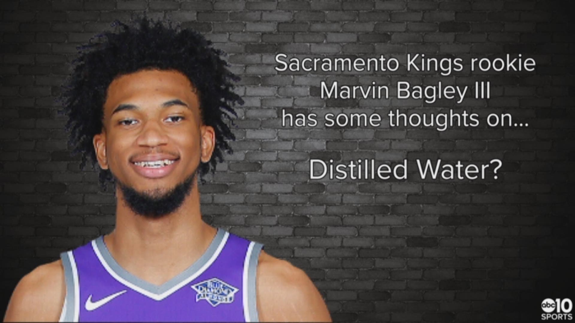While on a holiday shopping spree at Raley's with families selected by the Sacramento Food Bank, Kings rookie Marvin Bagley III let his thoughts be known about distilled water. Also making an appearance are his teammates Iman Shumpert and Frank Mason III.