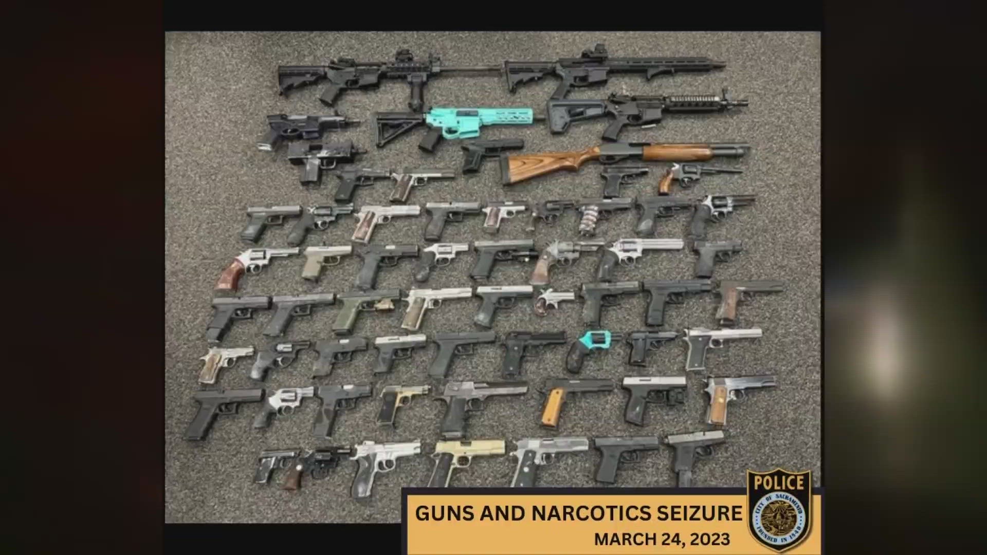Sacramento Police Department officials say they arrested five people after a traffic stop led them to multiple locations housing ghost guns, meth and more.