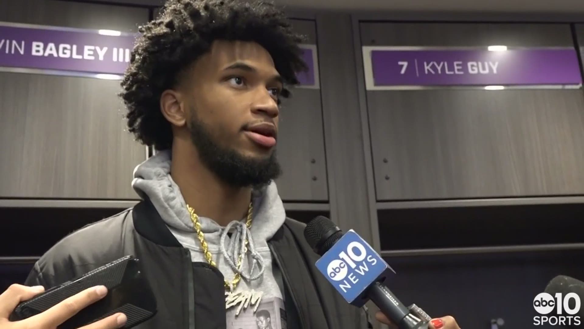 After missing nearly two months of action due to a fractured thumb, Marvin Bagley III talks about making his return to Kings after Wednesday's win over the Thunder.