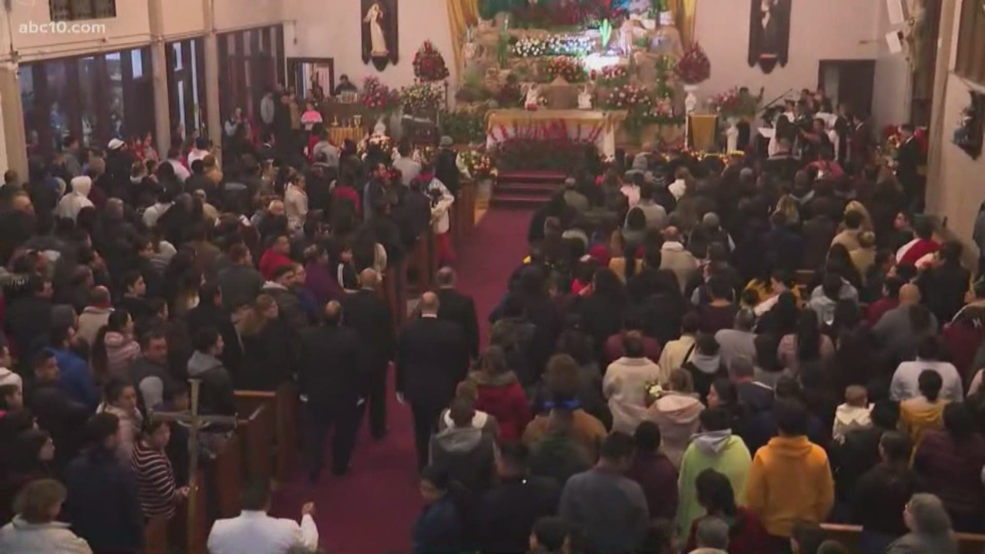 Hundreds of people are gathered in Sacramento for an Our Lady of Guadalupe celebration