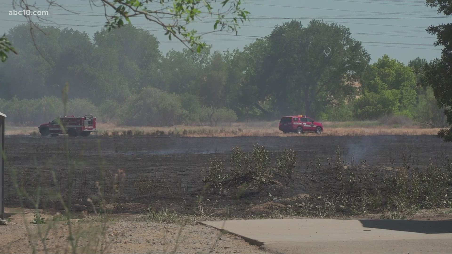 The fire started in the Lower American River Parkway, according to the Sacramento Fire Department.