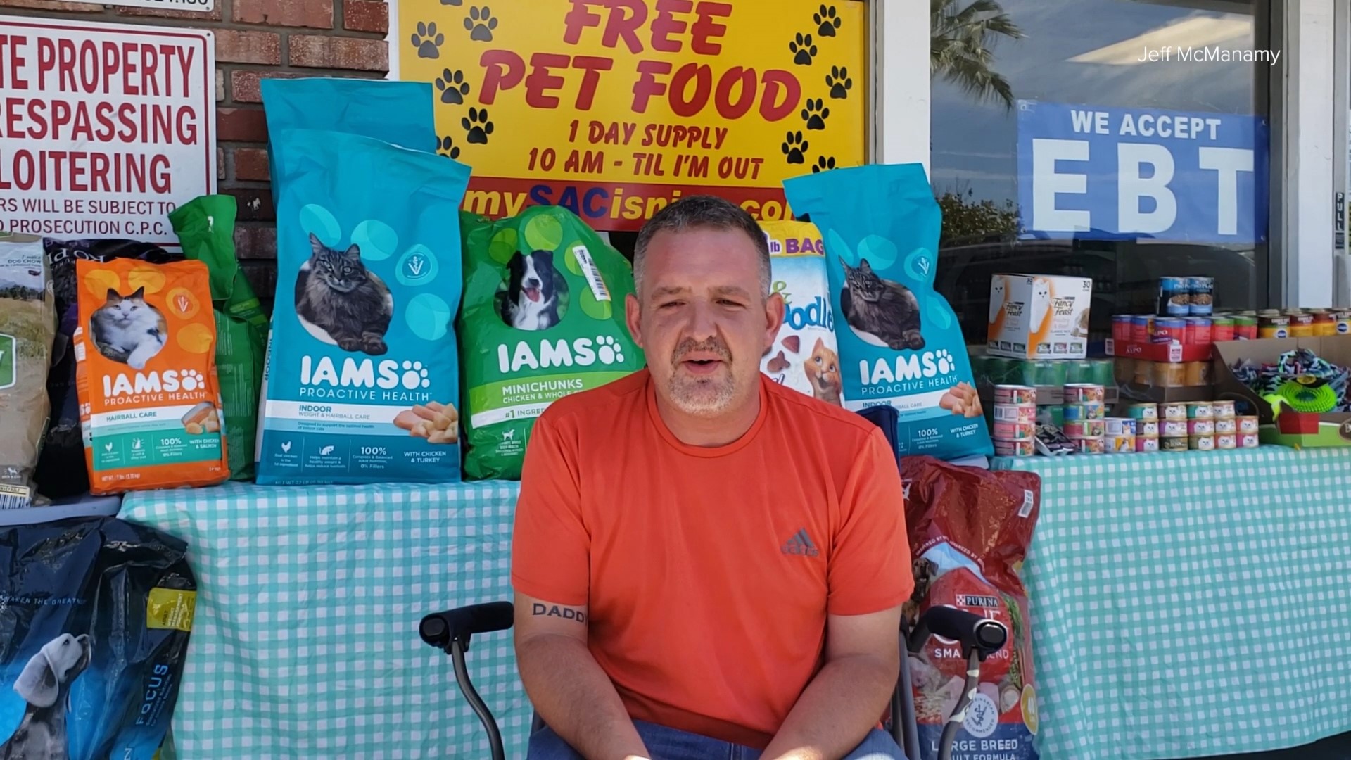 Today's Everyday Hero: Jeff McManamy’s gift to struggling pet owners is providing free food in the Sacramento area.