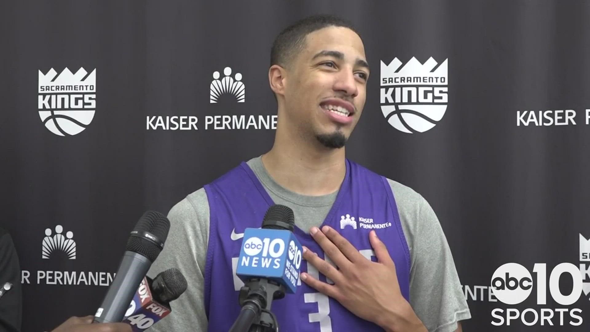 Tyrese Haliburton on the Kings' season opening victory in Portland, his crucial turnover late in that game, Harrison Barnes' career night and Friday's home opener.