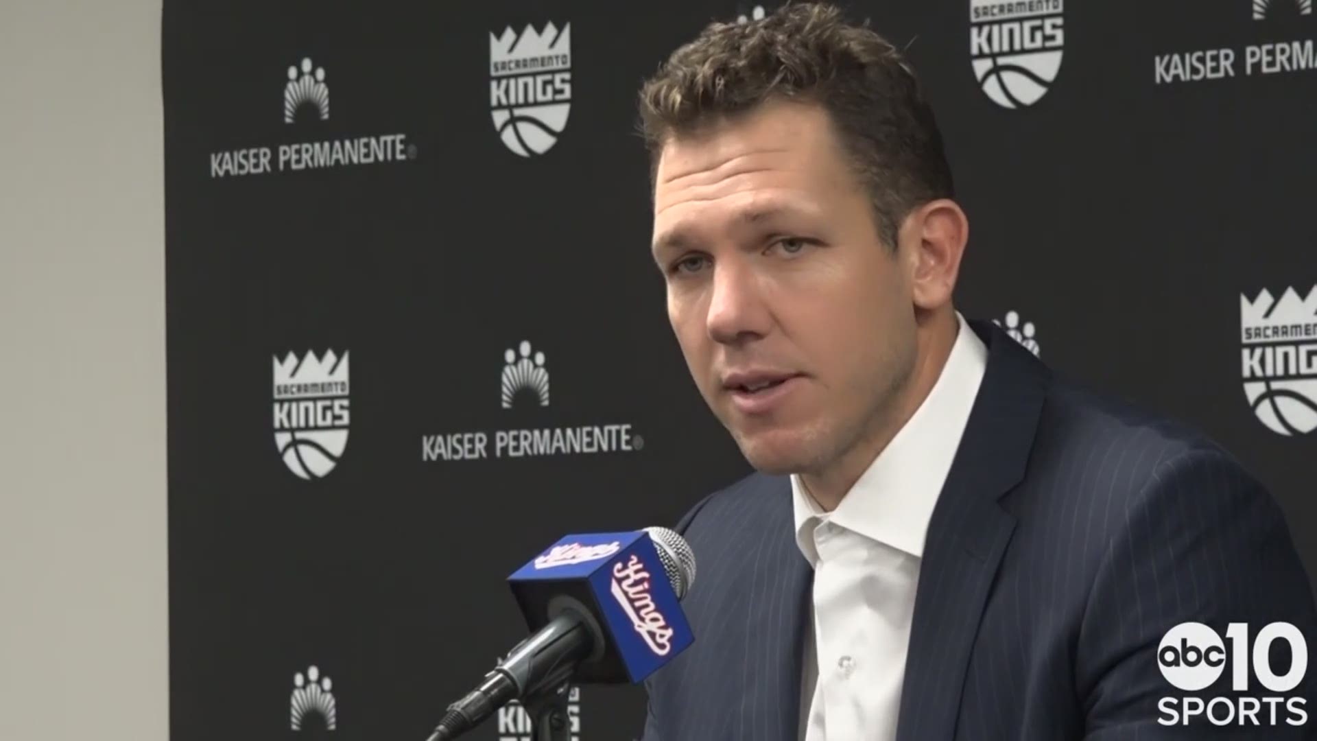 Kings coach Luke Walton talks about Sacramento's defensive effort and Buddy Hield’s 35 point performance to edge the Boston Celtics 100-99 on Sunday afternoon.