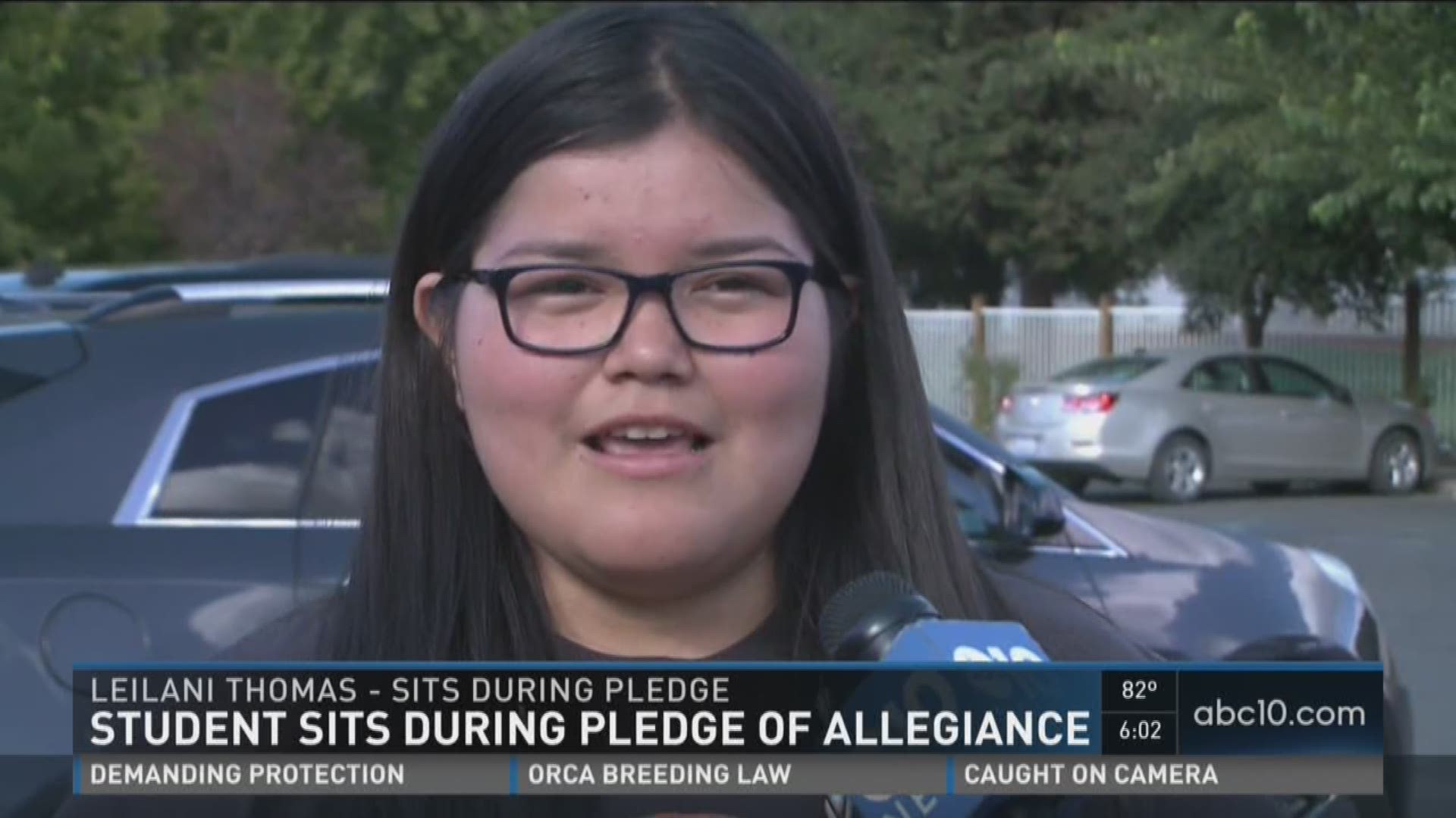 A Lower Lake student says her grade suffered after she sat for the Pledge of Allegiance. (September 14, 2016)