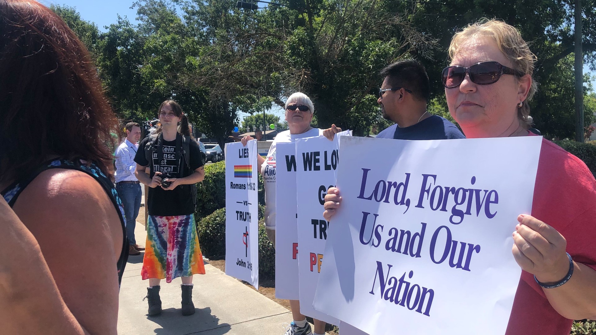 After weeks of setbacks and changes, a controversial "Straight Pride" event finally took root in Modesto. The event was generally considered peaceful, but passionate people came in droves to support and oppose the event.