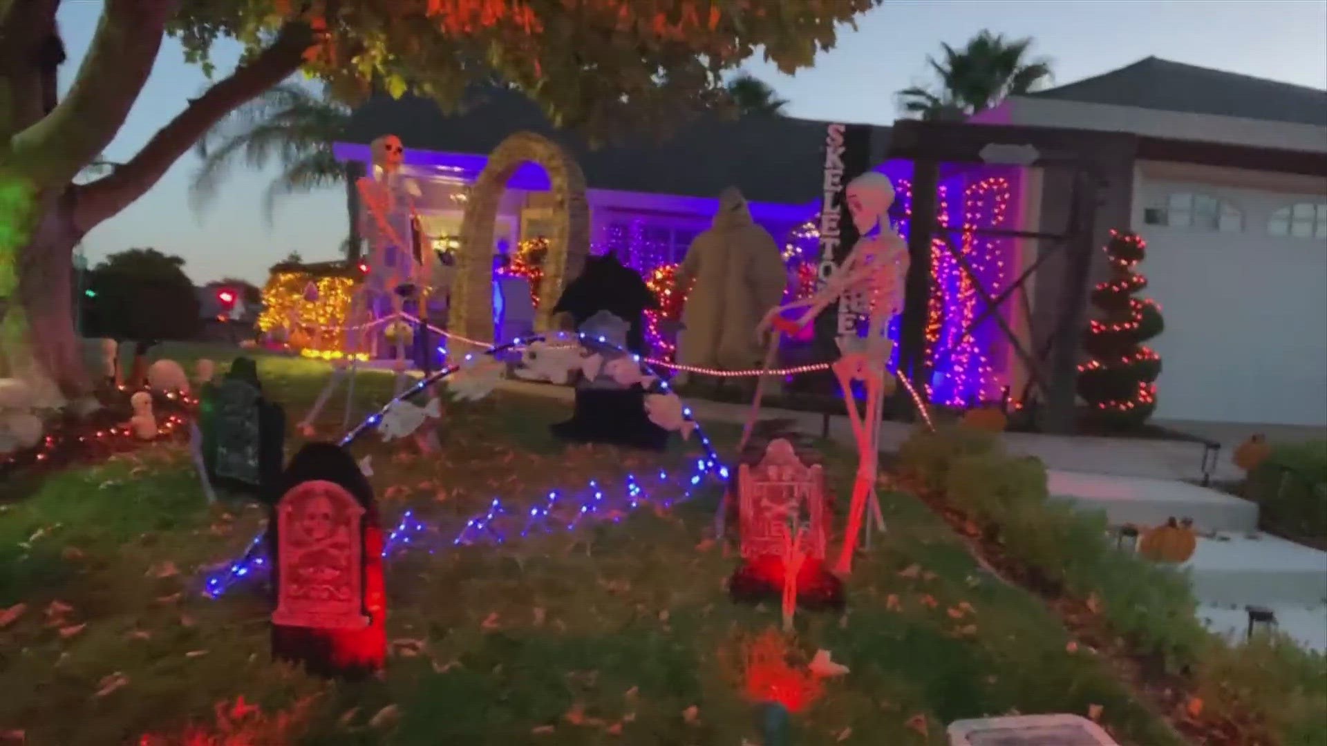 Homes in Elk Grove are going big for Halloween to raise money for foster youth services.