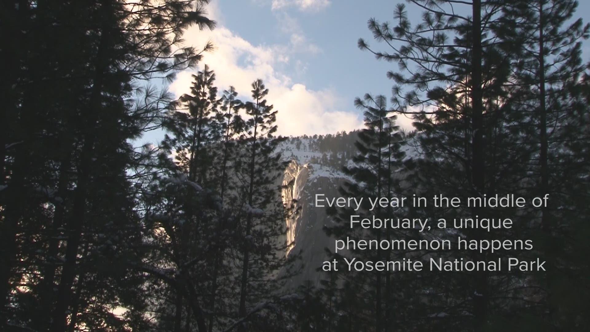People from all over flock to see the "Firefall" at Yosemite National Park. The phenomenon is only visible for about two weeks, one time each year.