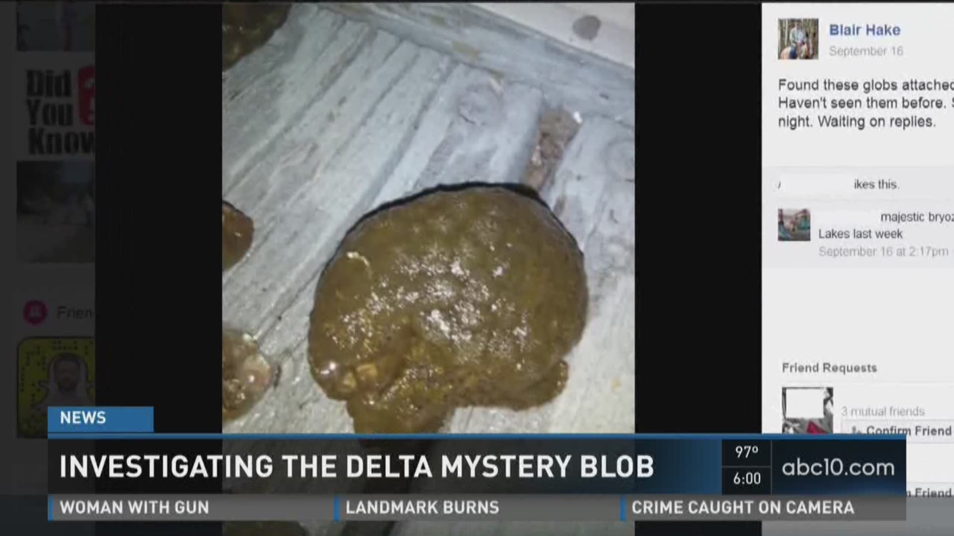 San Joaquin County investigates mysterious blobs that started appearing in Delta waters. (Sept 19, 2016)