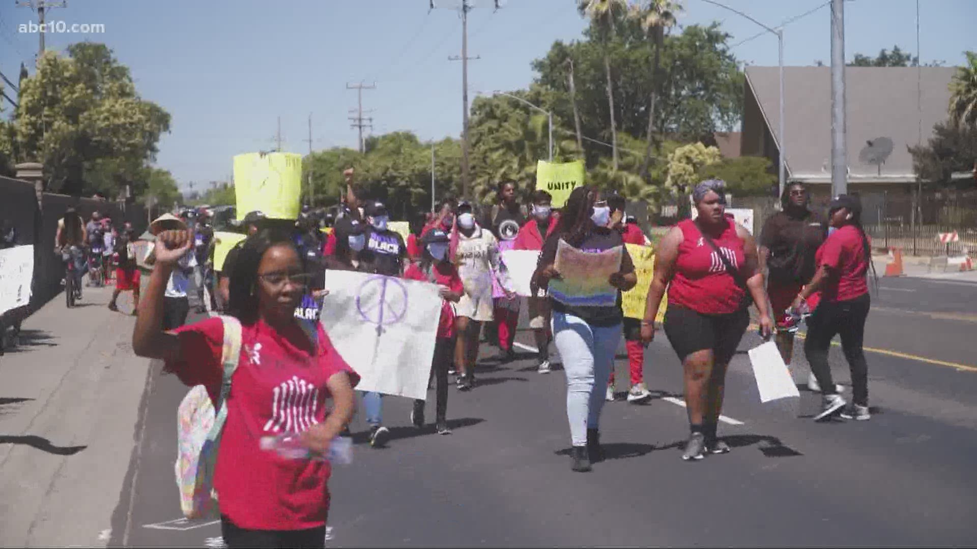 Rather than marching to the Capitol or the police department, the steps forward were taken on the streets of their own neighborhood along Meadowview Road.