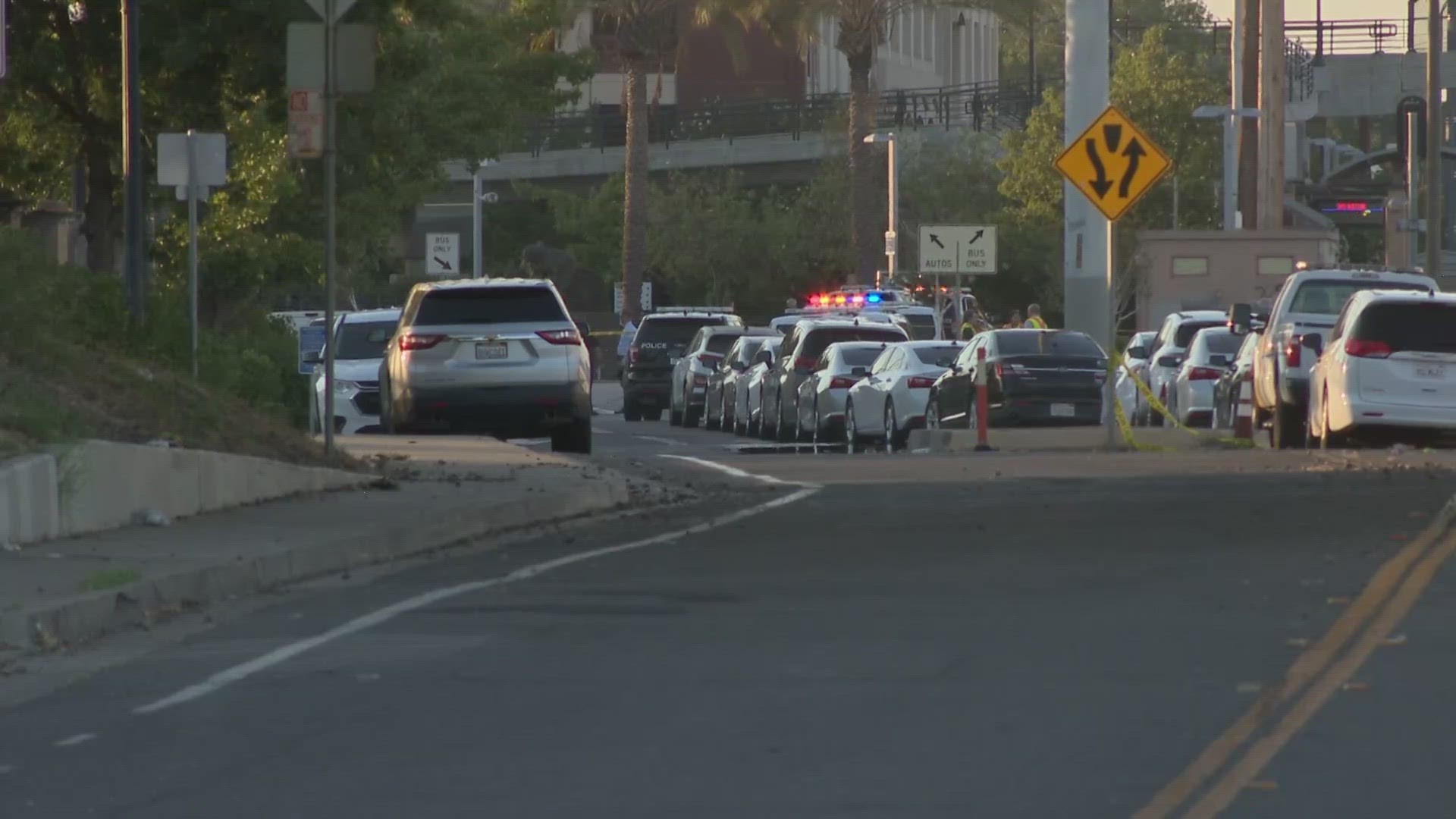 A person who allegedly had a knife on the light rail train was shot and killed by police near Sacramento City College Tuesday evening.