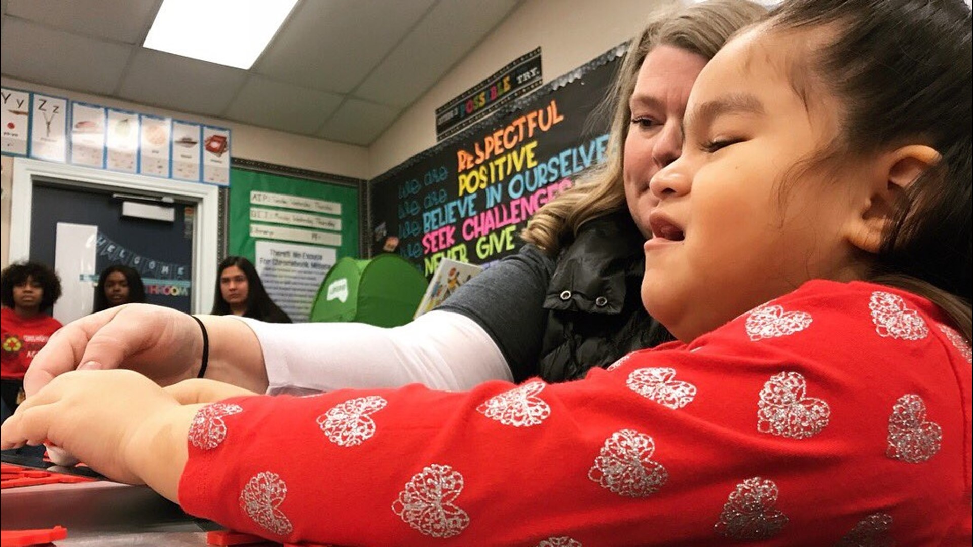 Leila Gonzales, 8, was given a set of 3D-printed magnets by a group of students from Ceres High School. Leila is impaired, so the Ceres Unified School District hopes these will support her learning in the same environment as her 2nd grade classmates.