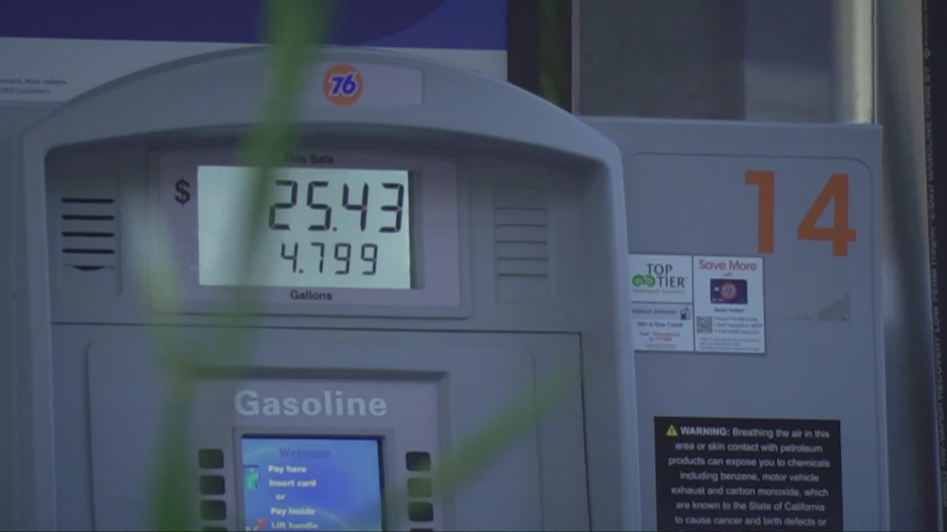 The national average for gas prices are still on the decline, but California's recently went back up.