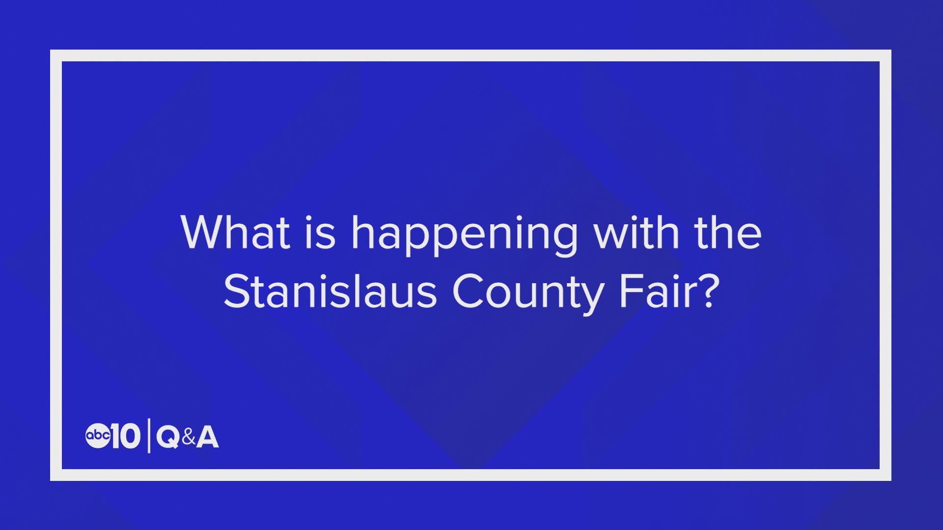 The CEO of the Stanislaus County Fair explains what it means now that the fair is canceled for 2020 due to coronavirus and what it means for the future of the fair.
