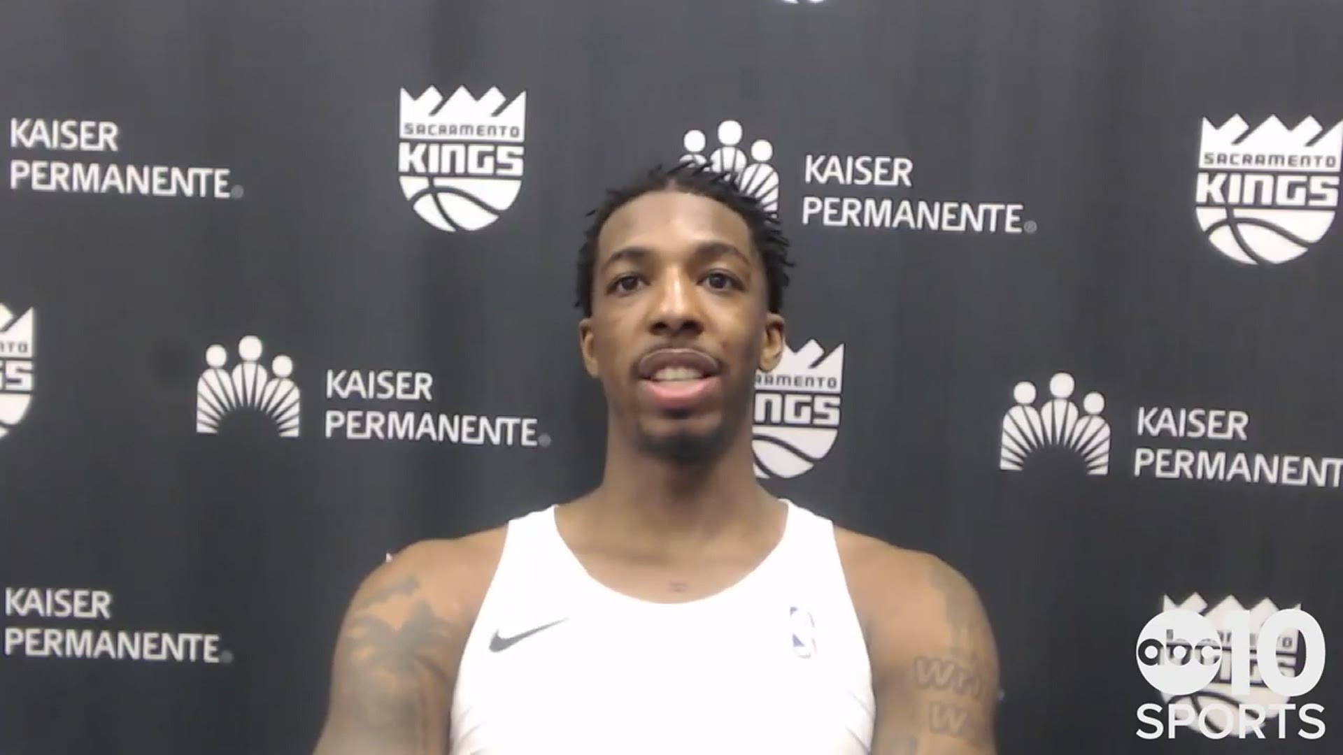 Following the SacramentoKings 111-99 win in Dallas on Sunday, Delon Wright talks about stepping-up in the second half following a knee injury to Tyrese Haliburton.