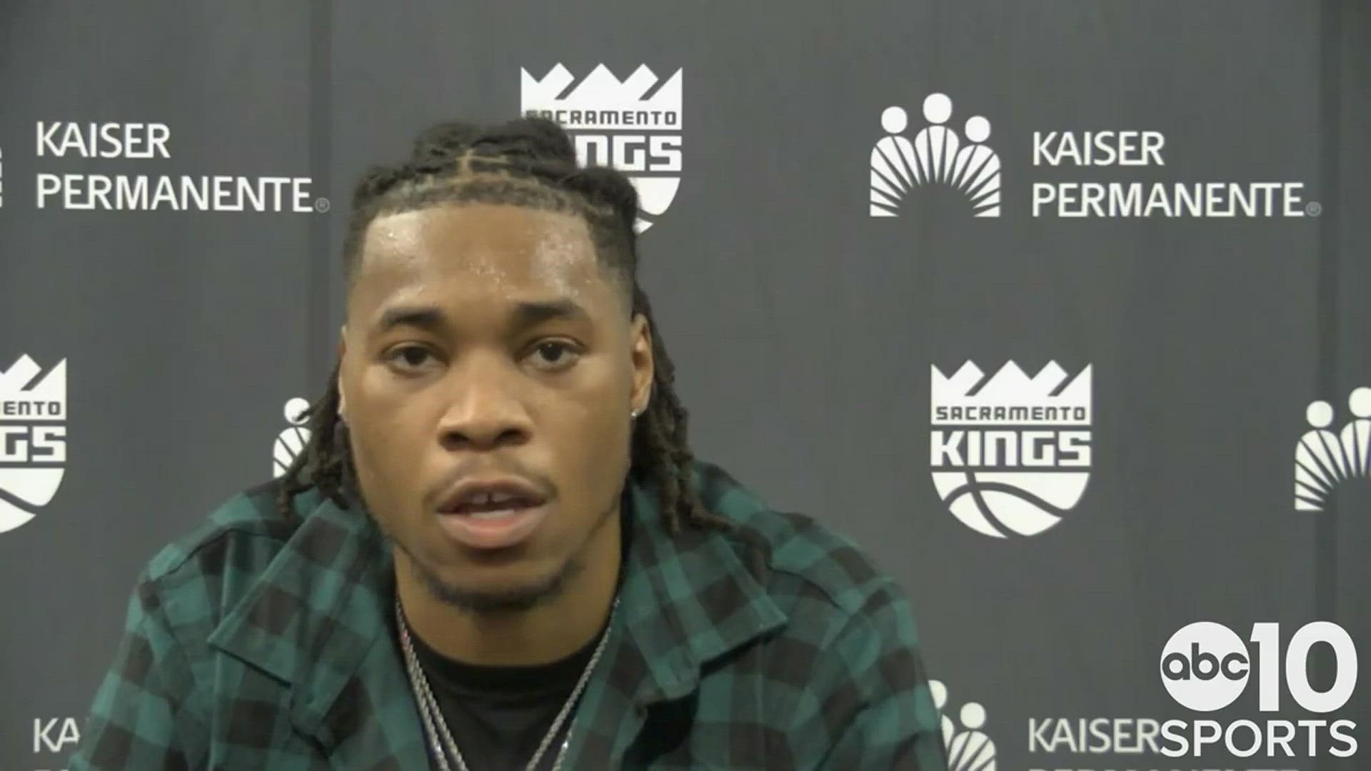 Sacramento Kings center Richaun Holmes talks about leaving Portland on Wednesday night with a 124-121 victory over the Trail Blazers to open the 2021-22 season.