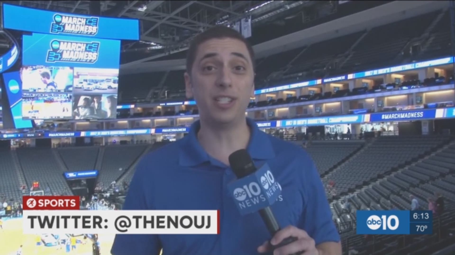ABC10's Pierre Noujaim goes inside Thursday's open practice day with all the teams participating in the NCAA Tournament this weekend at Golden 1 Center and checks in with the UC Davis Aggies in Tulsa.