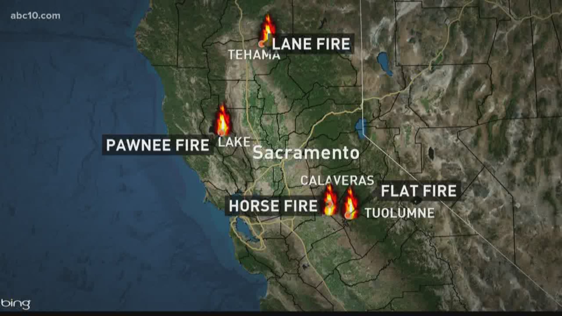 We're on wildfire watch, and there are several burning in Northern California that we're monitoring.