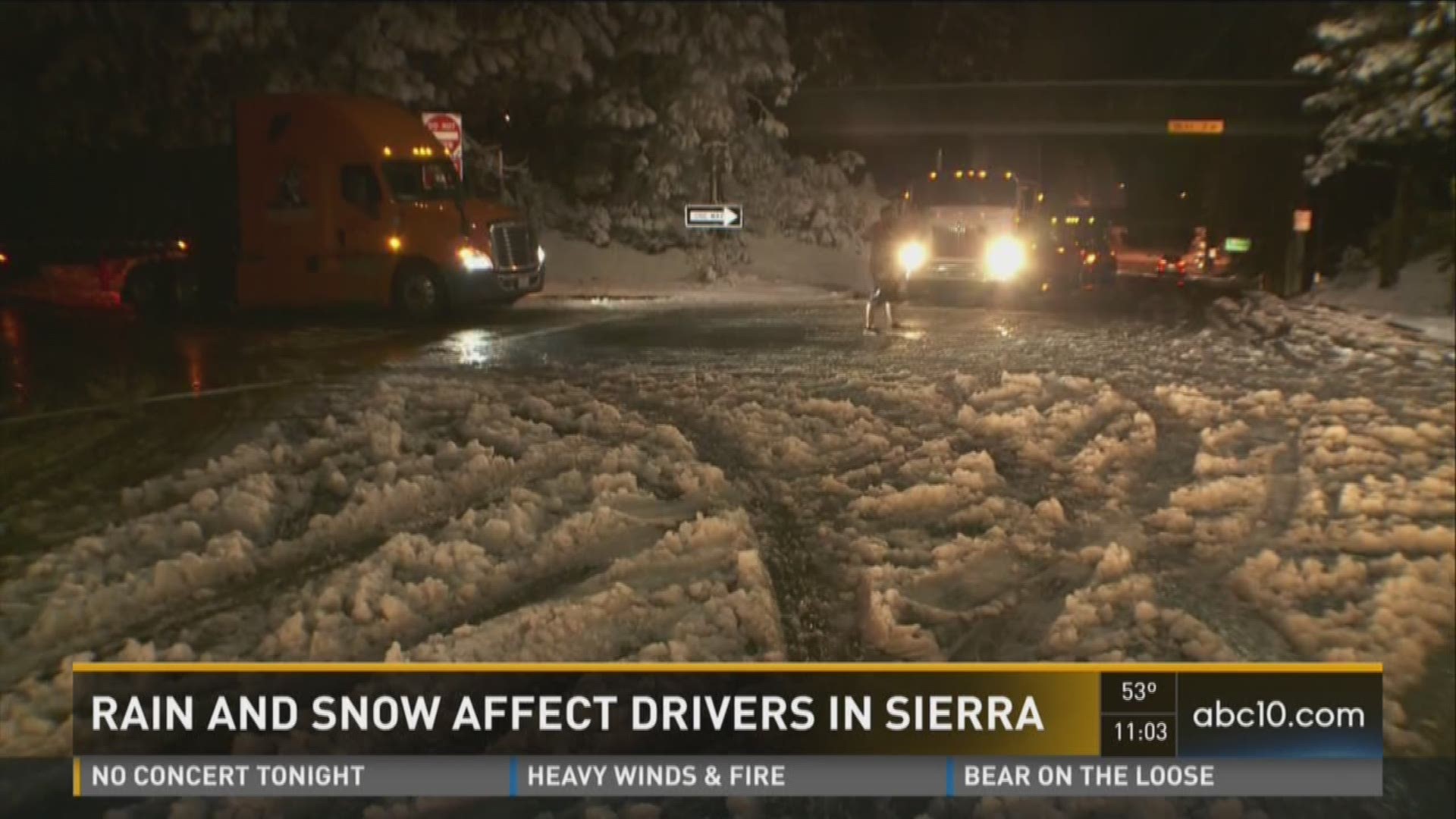 Rain and snow affect drivers in Sierra