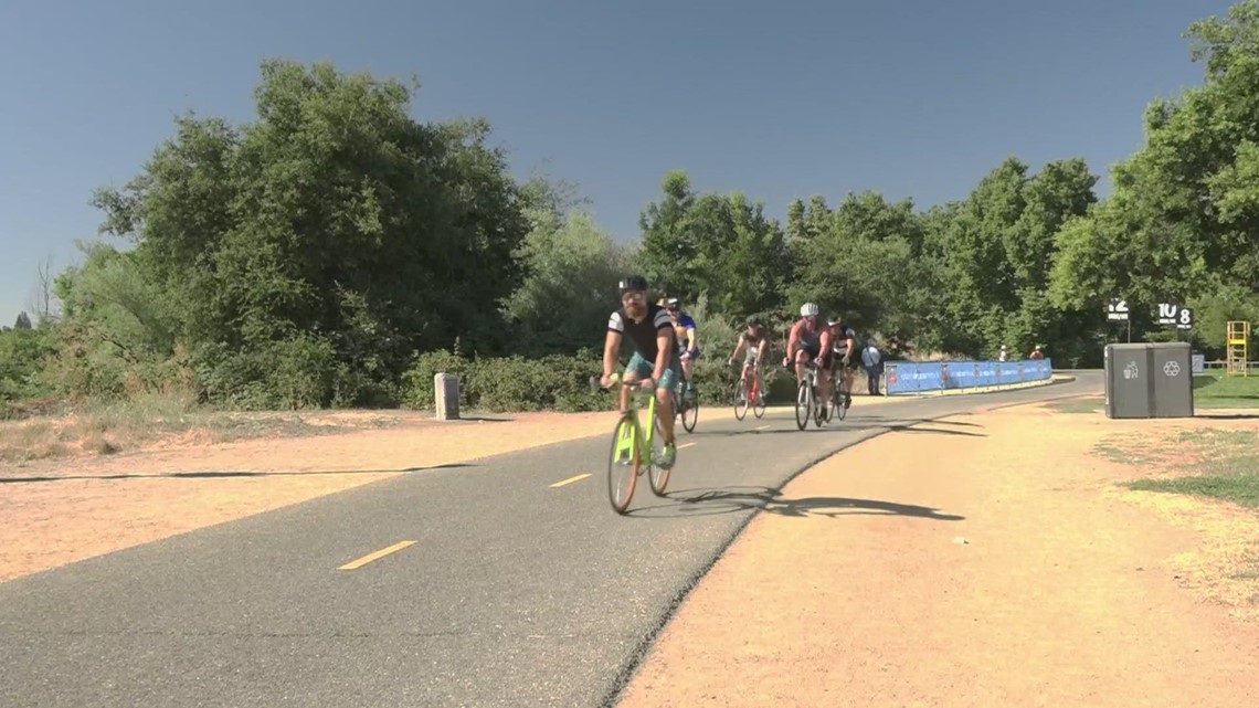 Athletes compete in Sacramento Great American Triathlon