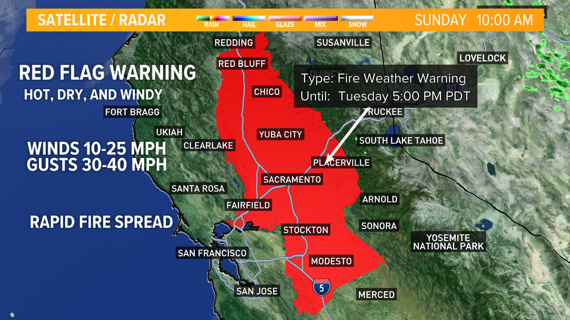 Red Warning in effect until Tuesday evening | abc10.com