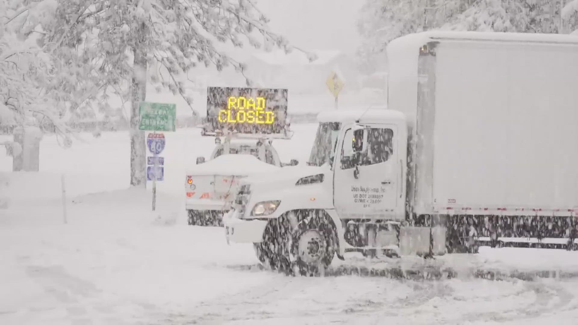 Residents, visitors and those just traveling through the Sierra dealt with icy and snowy conditions, Saturday.