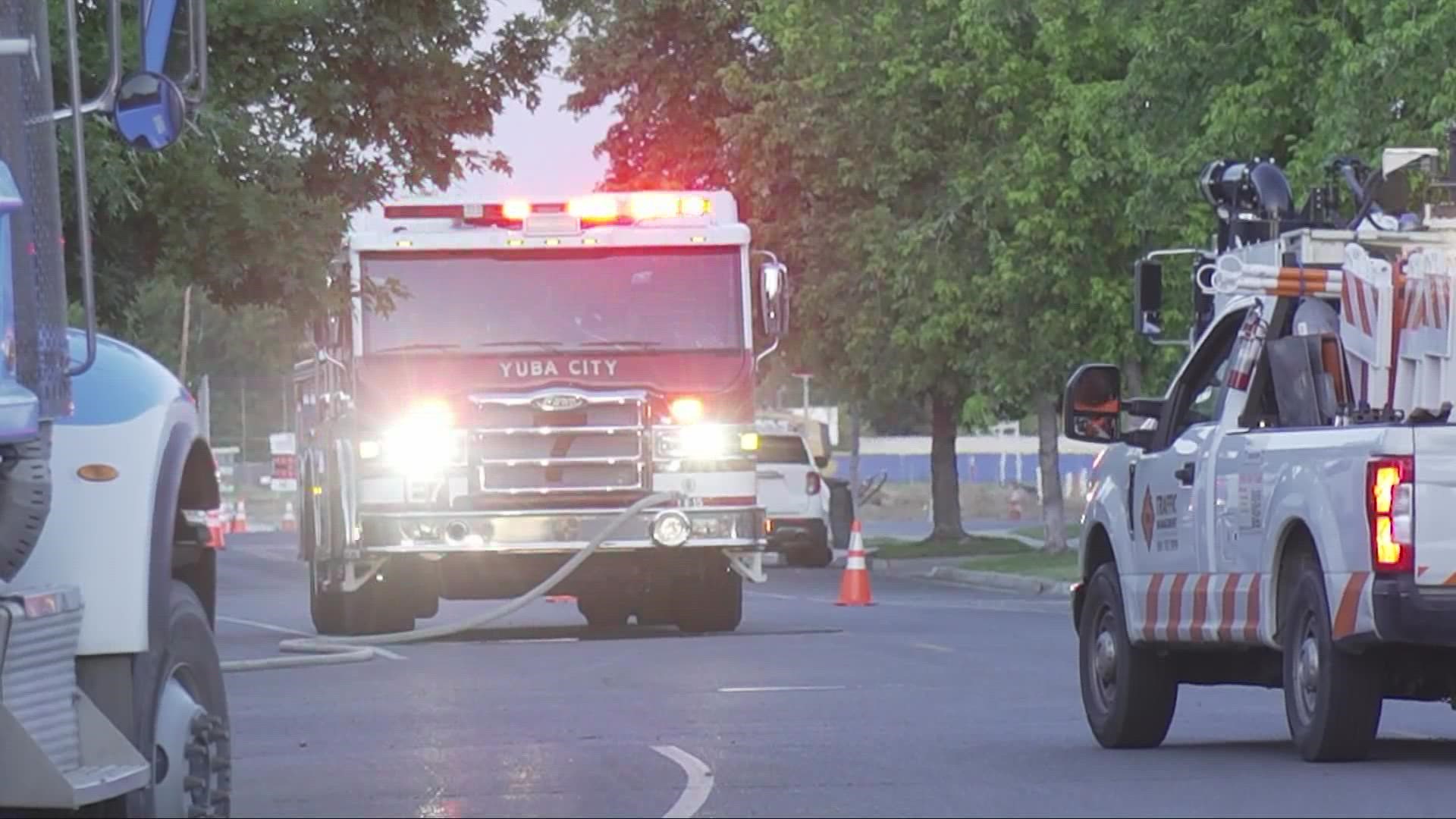 After a contractor reported to Yuba City Fire on Wednesday afternoon a ruptured gas line, first responders started evacuating 21 homes as the leak was cleared.