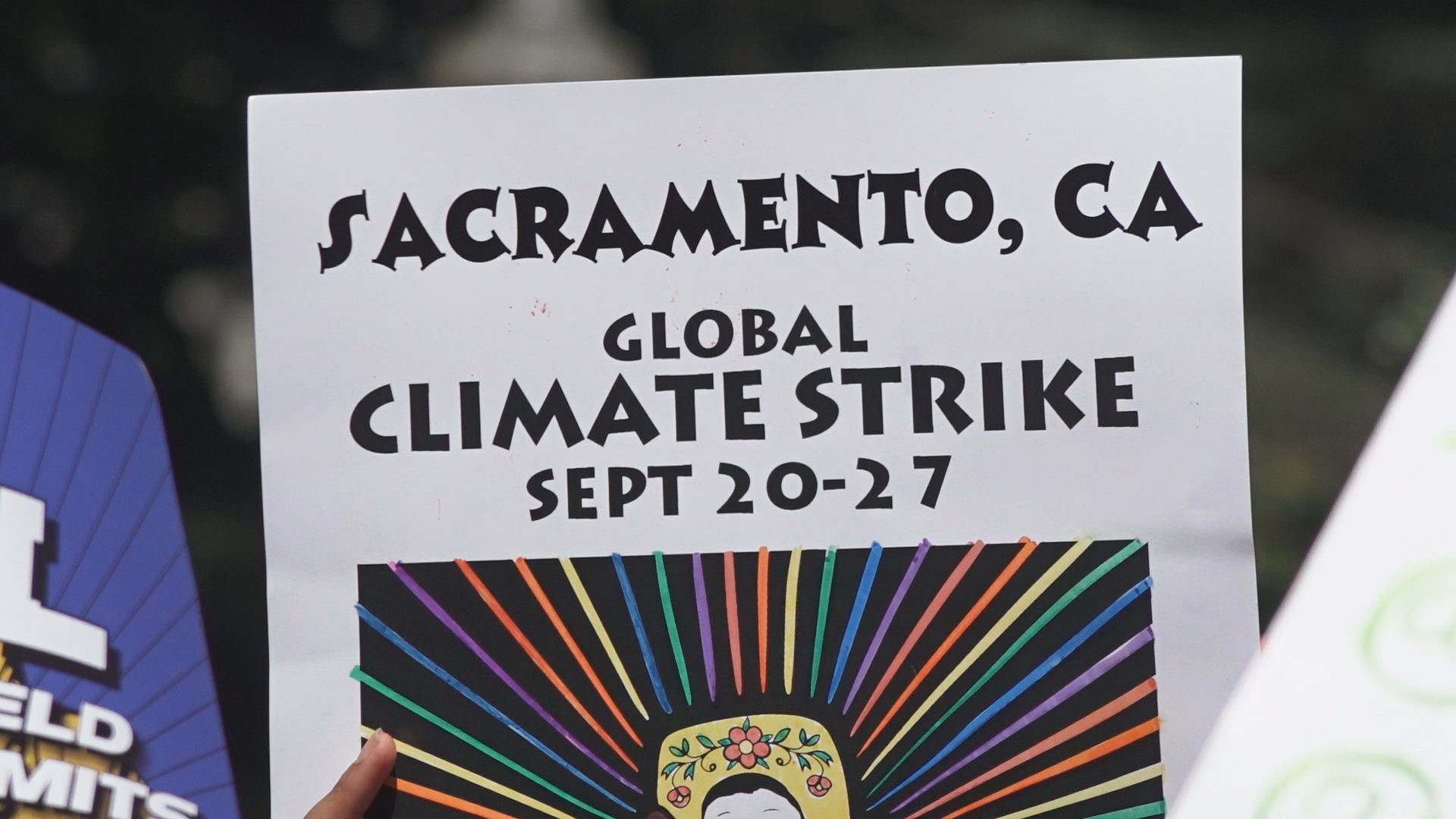 More than 1,200 people rallied at the California state capitol building Friday for the "Global Climate Strike" and called for lawmakers to act on climate change.