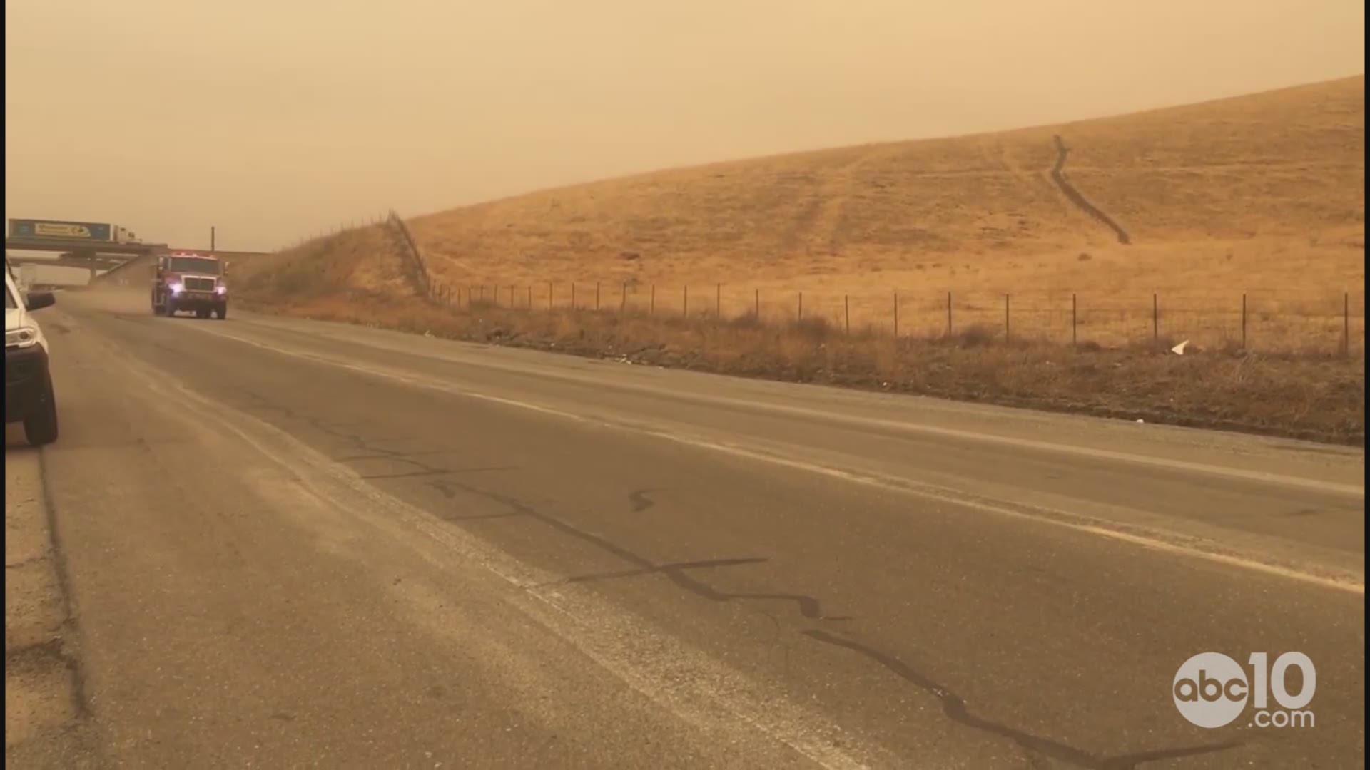 Canyon Zone Fire burns near Patterson California Wildfires RAW