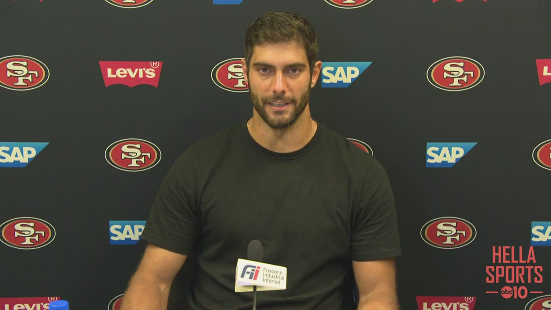 49ers QB Jimmy Garoppolo says his ankle feels better as he looks to improve from his outing last week in the loss to the Dolphins, when he faces the Rams on Sunday.
