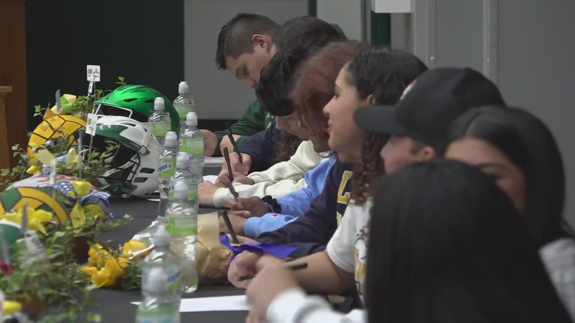 At St. Mary's High School in Stockton, nine different student athletes, playing sports ranging from golf to rugby, signed to division one colleges.