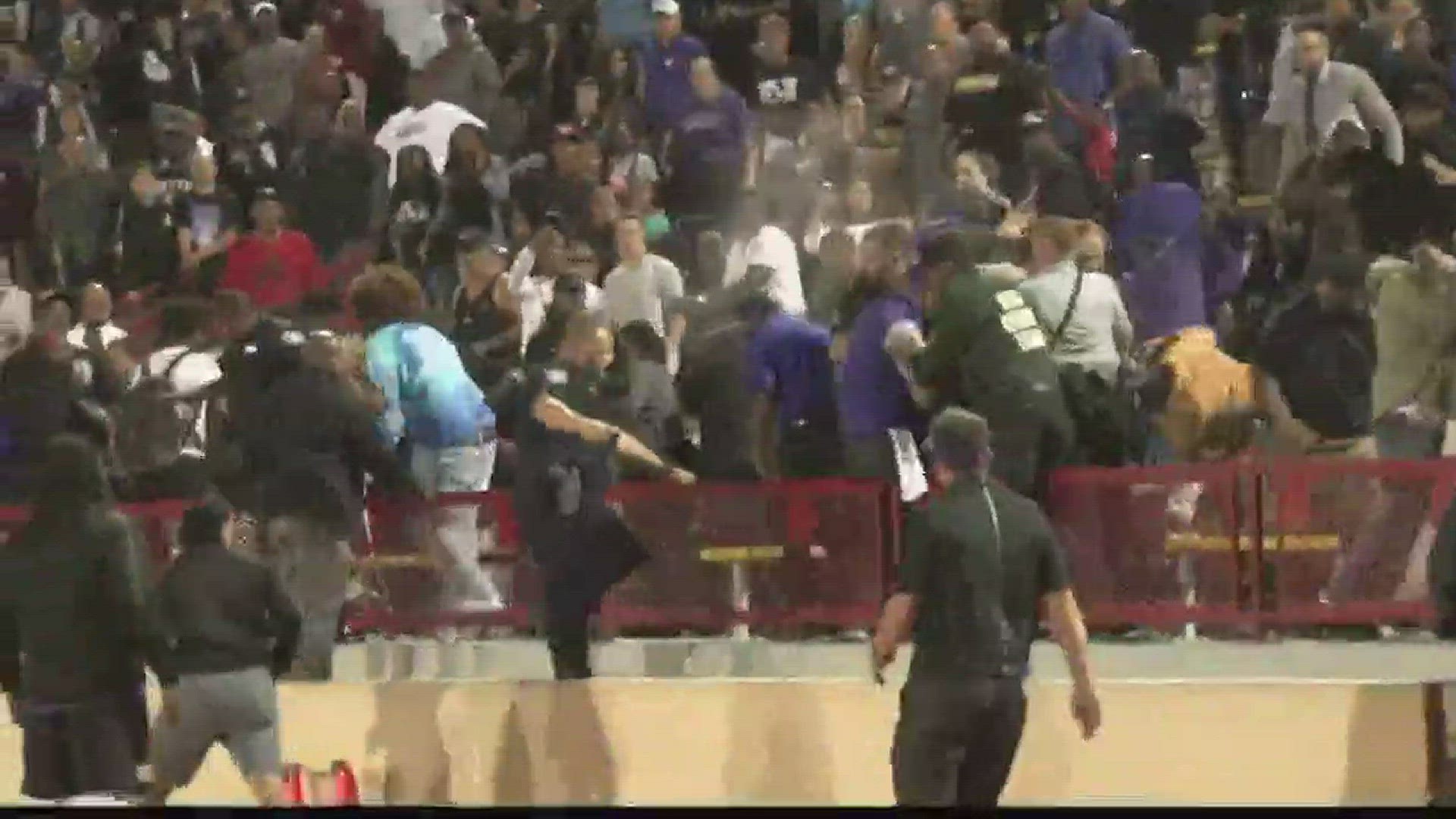 We've learned today that the officer seen in the video releasing the pepper spray into the crowd to break up a fight in the stands is not on administrative leave and that the investigation is ongoing. It includes a review of first-person accounts of the i