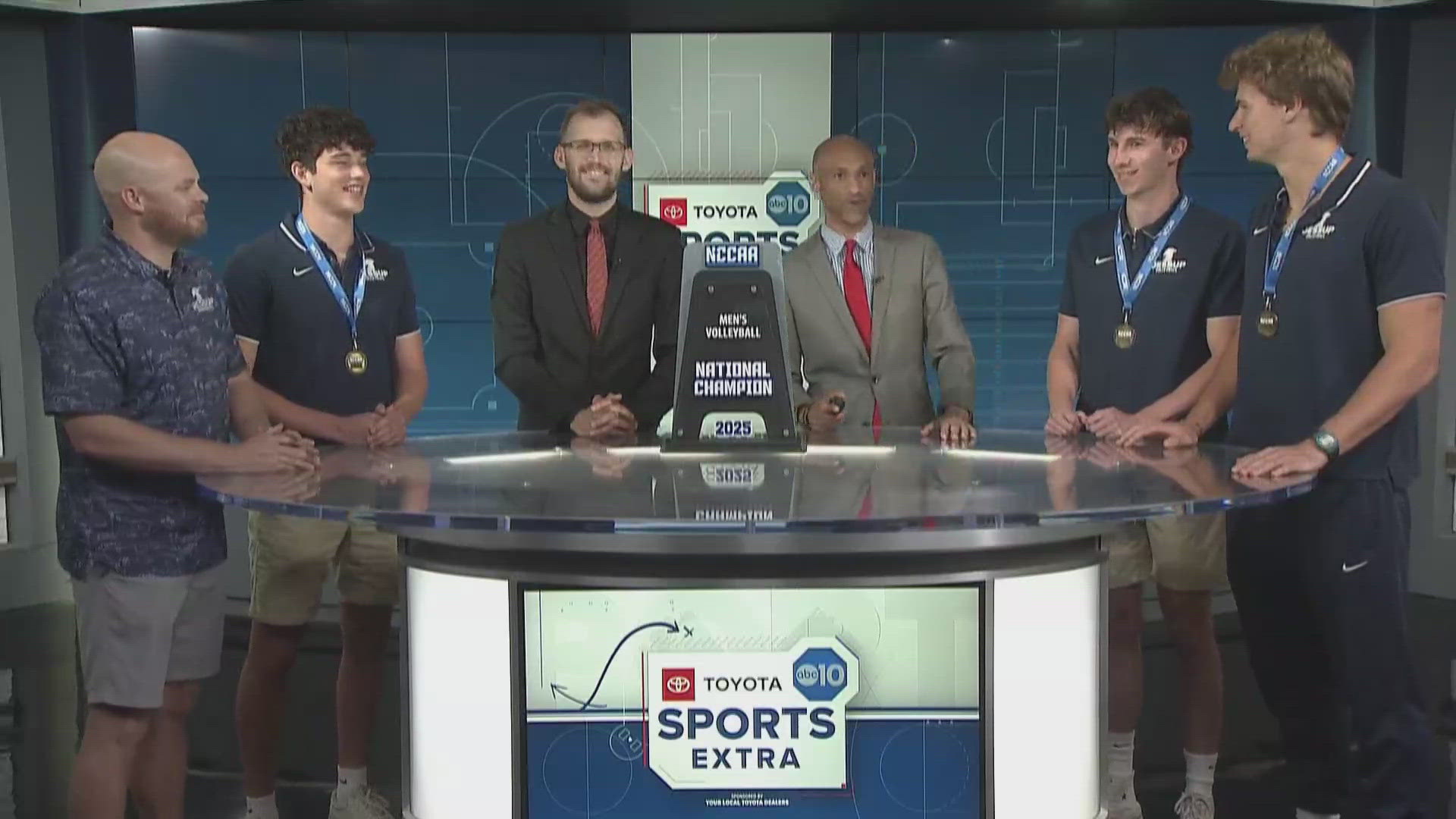 ABC10's Matt George and Kevin John catch up with the Jessup University men's volleyball team after their national championship.
