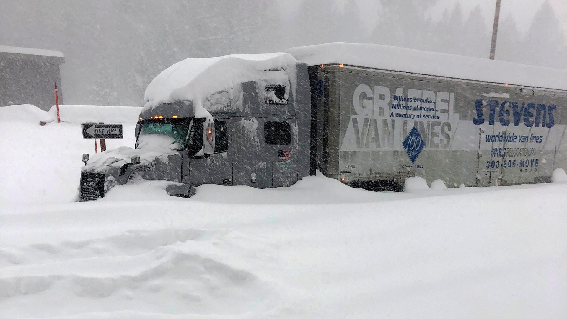 Chain controls are in effect for I-80 because of heavy snow and dangerous driving conditions.