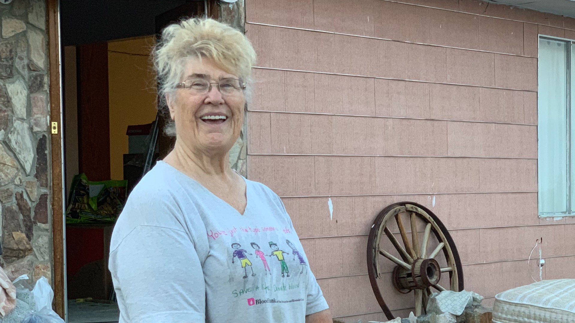 Earthquakes in Southern California have left Anna Sue Eldridge unable to live in the very home her father and husband built for her nearly 60 years ago.