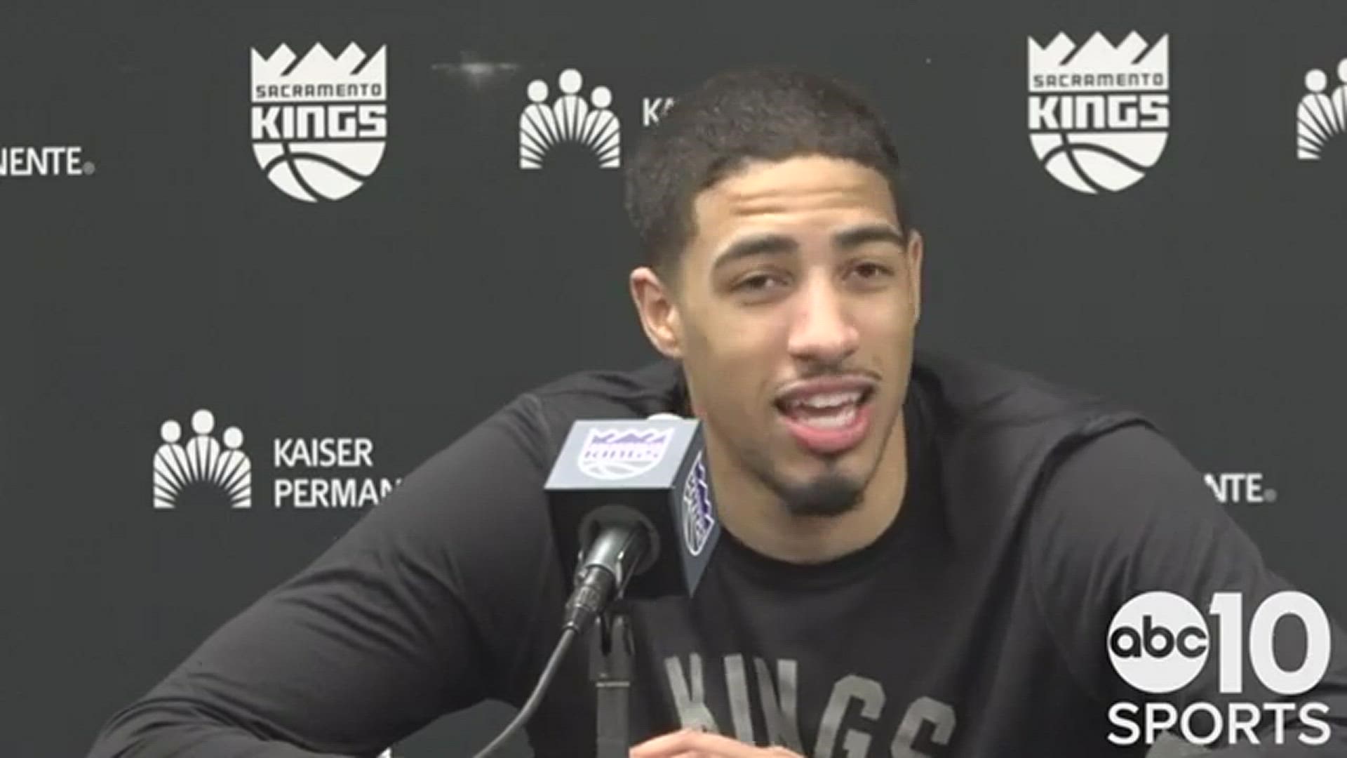 Tyrese Haliburton talks about the Kings' 119-105 victory over the Washington Wizards on Wednesday and earning Doug Christie a victory in his head coaching debut.