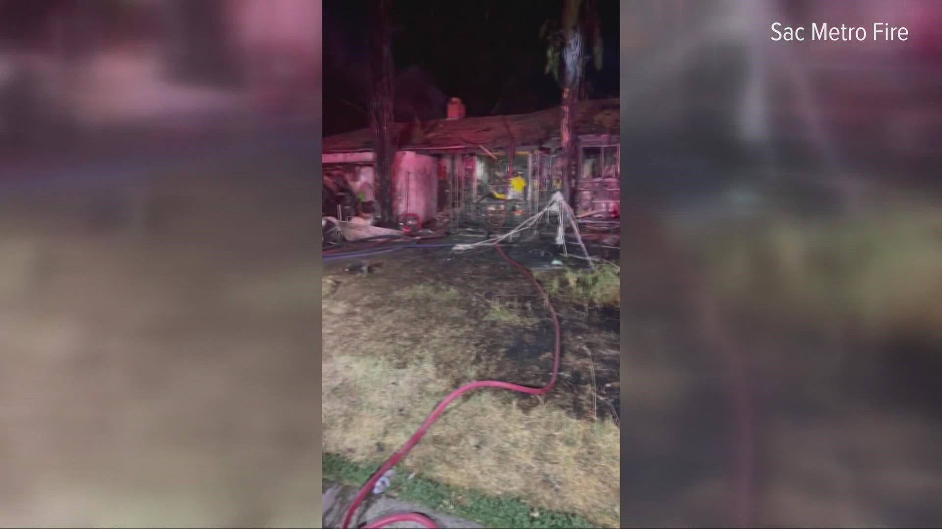Eleven people who are family and extended family were displaced because of the fire, according to Sacramento Metropolitan Fire District.