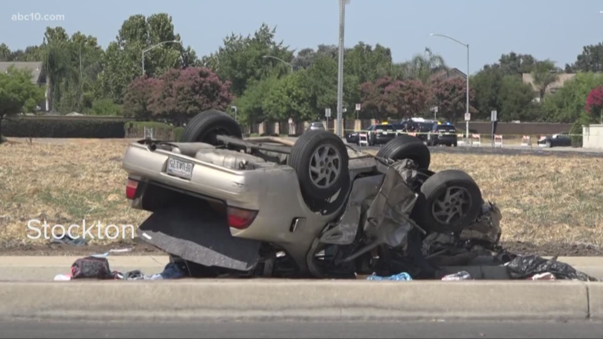 Two people suffered major injuries and another person suffered minor injuries following a high-speed chase that ended in a crash in Stockton on Tuesday.