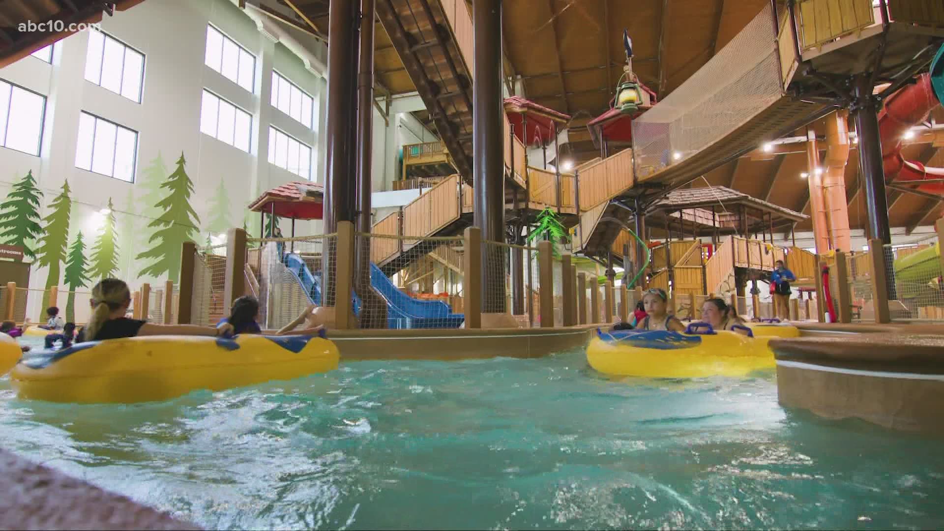 It's opening day at the Great Wolf Lodge, a resort with 500 rooms, an adventure park, an indoor water park and more.