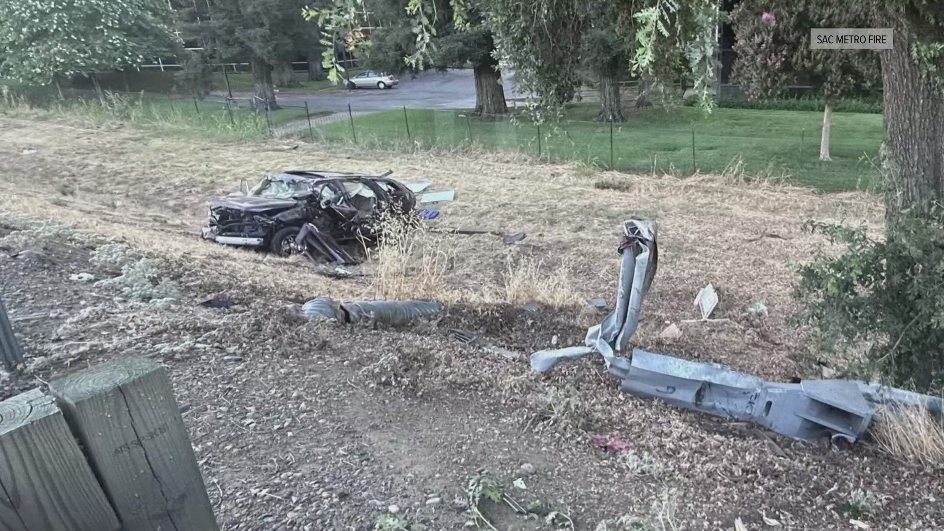 Three people were taken to the hospital after an accident along Highway 50 in Rancho Cordova Sunday evening.