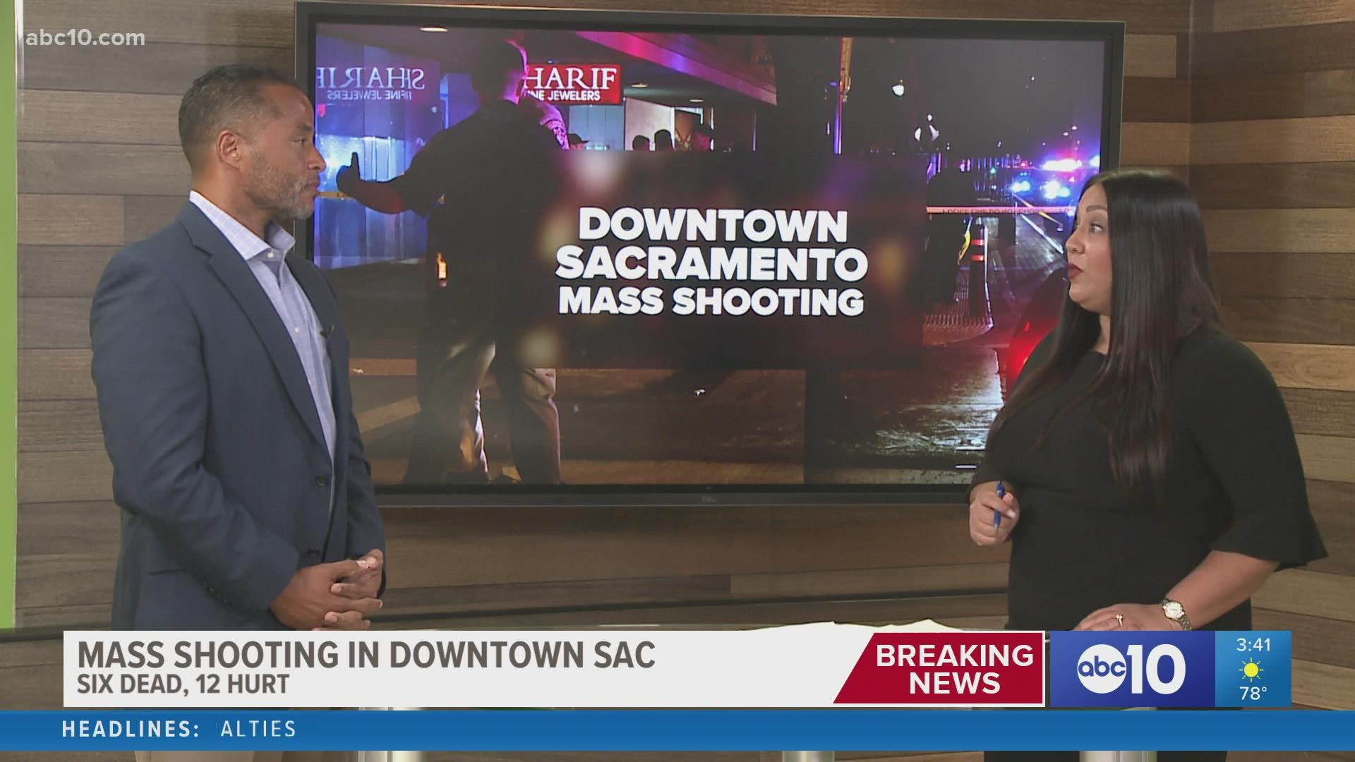 Police say six people are dead and 12 others have been injured after a shooting early Sunday morning in downtown Sacramento.