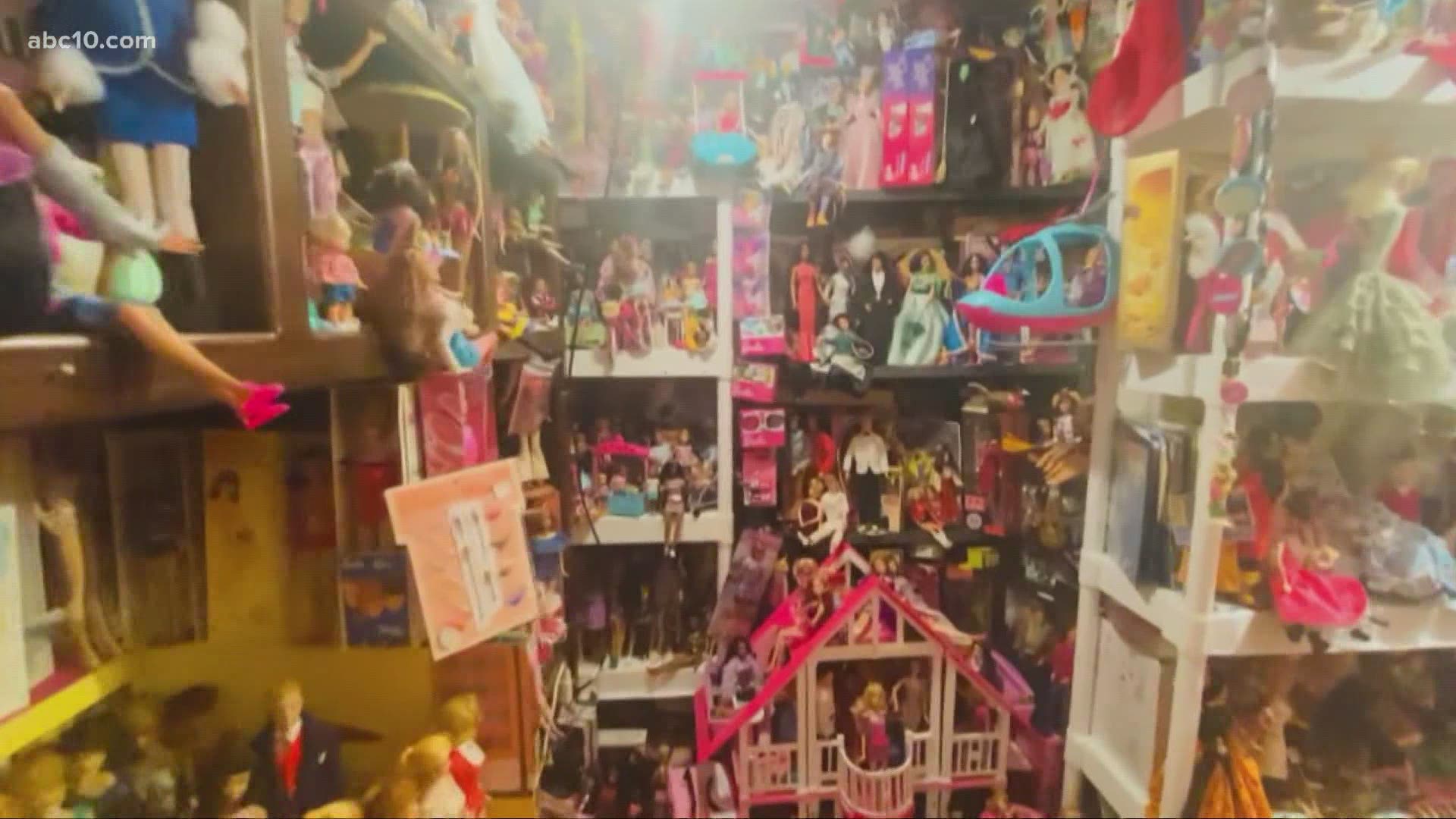 The extensive collection includes an original 1959 Barbie, worth at least $3,000.