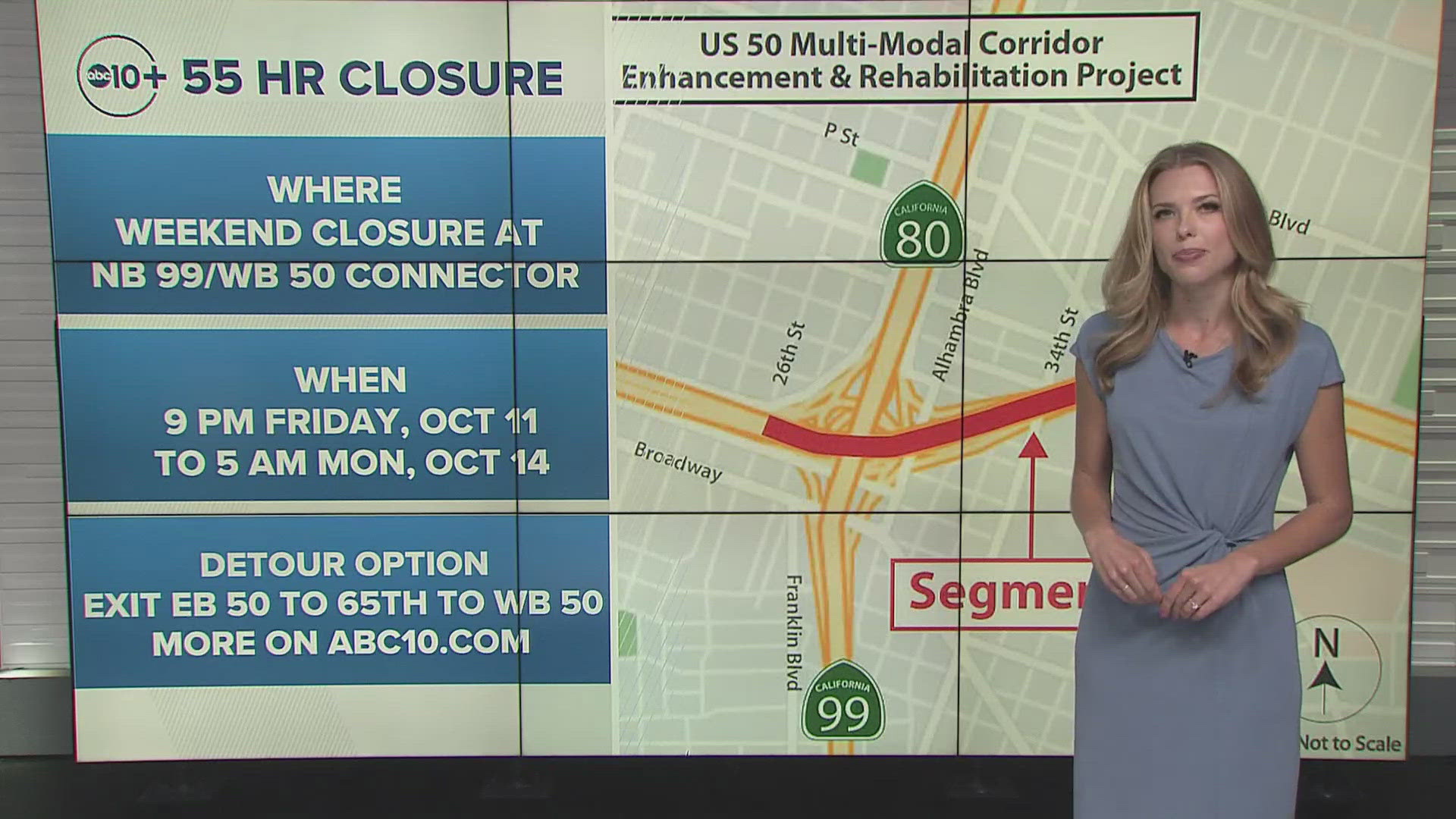 Caltrans is closing the Northbound 99 to Westbound Highway 50 connector for 55 hours as part of the Fix 50 project happening in Sacramento.