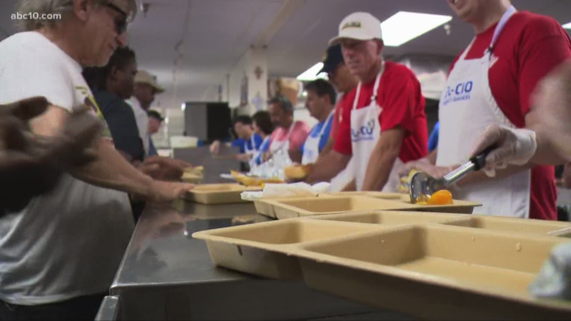 More than 80 union workers in the Sacramento region spent Labor Day serving the homeless community at Loaves and Fishes.