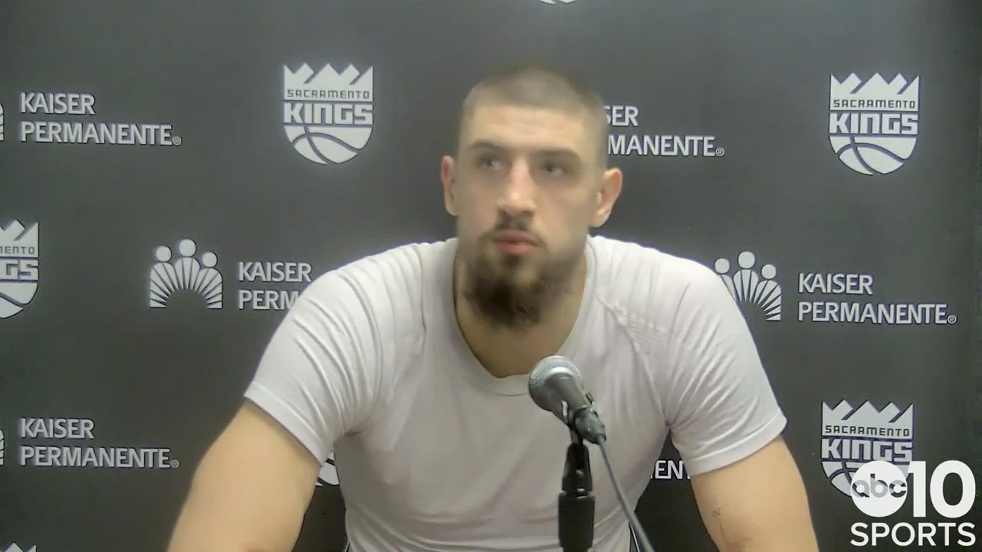 Kings center Alex Len talks about Sacramento's 121-111 loss to the Nuggets in Denver on Friday night and trying to contain last year's MVP Nikola Jokic.