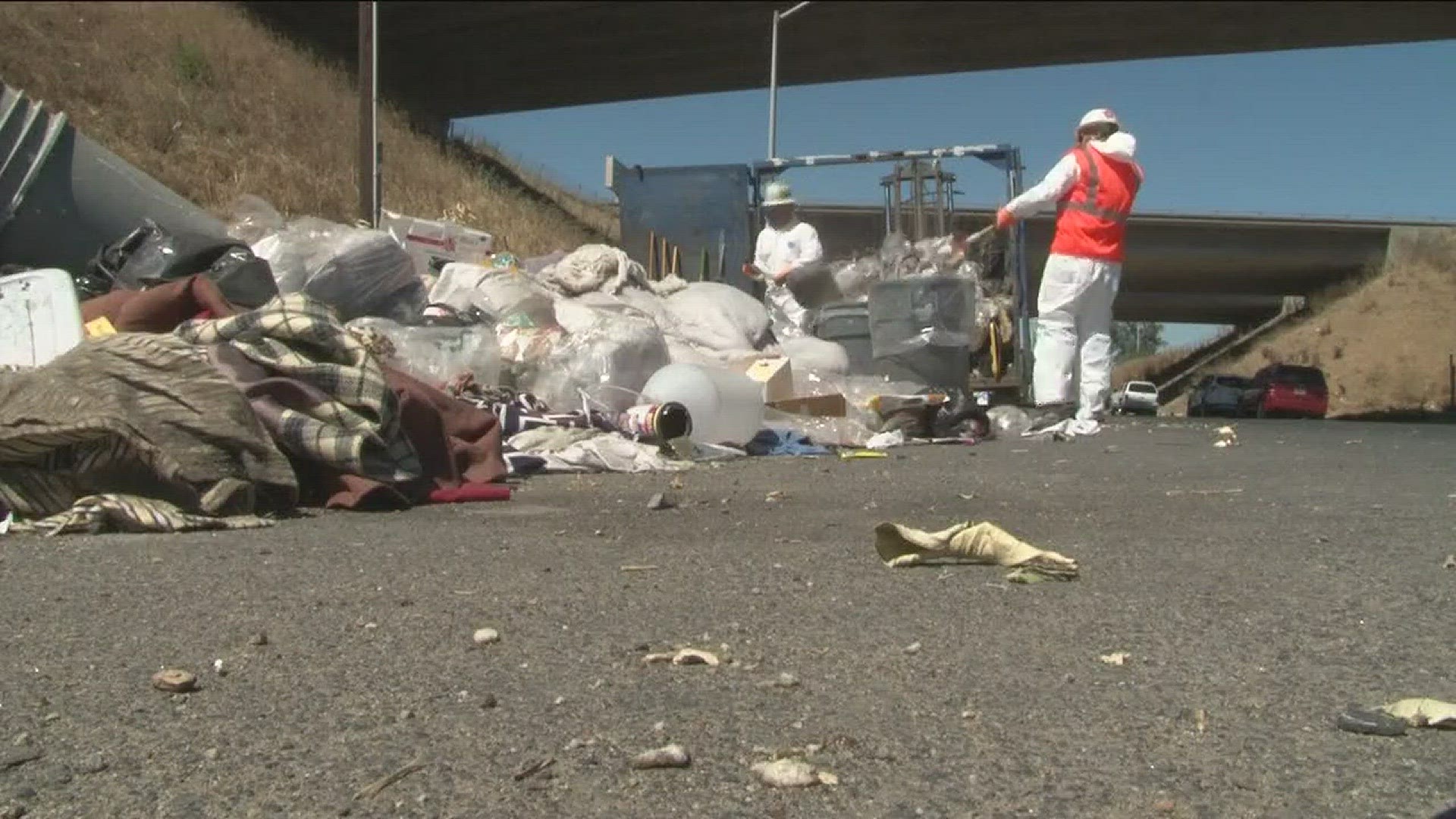 Caltrans cleans up homeless camps in Stockton